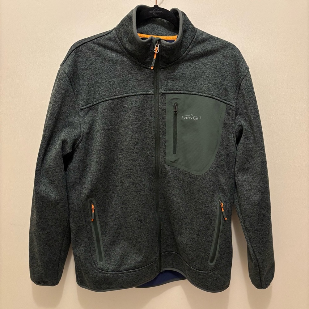 Orvis Green and Orange Full-zip Jacket